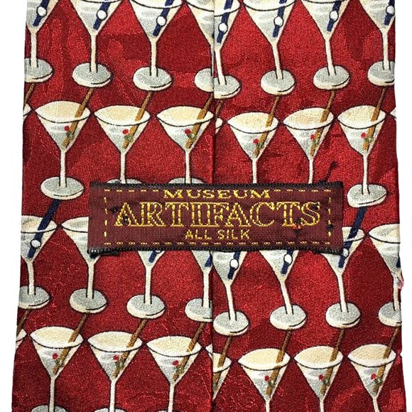 MUSEUM ARTIFACTS 100% Silk Martini Tie - Picture 6 of 7